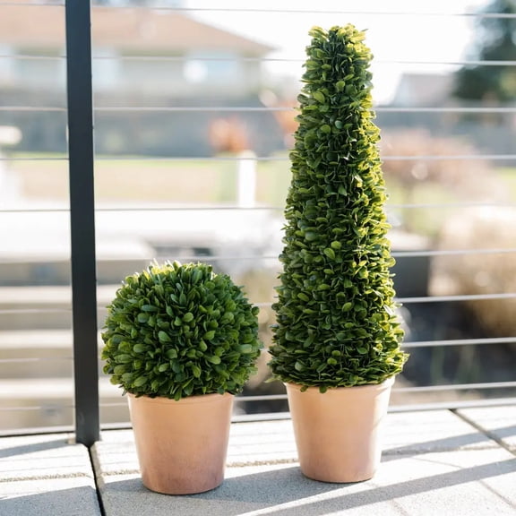 12" Artificial Boxwood Plant in Round Pot