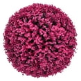 thumbnail image 1 of 12" Artificial Boxwood Topiary Ball Faux Green Plant Decorative Sphere, Indoor/Outdoor Decor, Purple, 1 of 9
