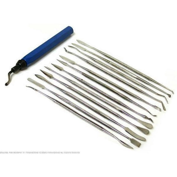 12 Assorted Wax Carvers & One Swivel Blade Carver