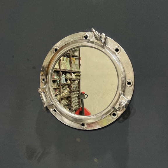 12" Authentic Brass Porthole Mirror | Nautical Ship Window Wall Decor