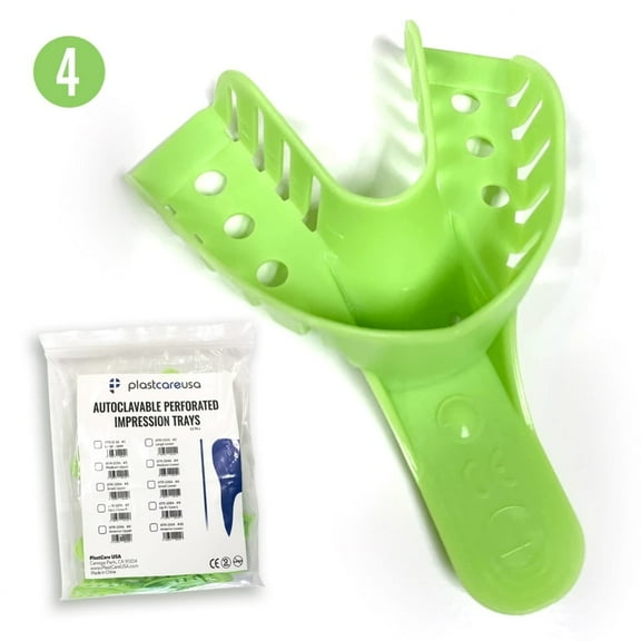 12 Autoclavable Dental Impression Trays Medium Lower (# 4)