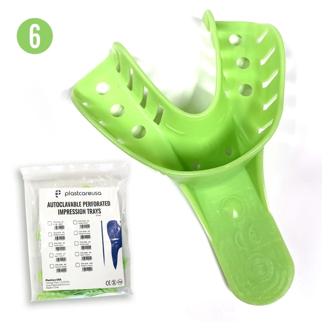 12 Autoclavable Dental Impression Trays Small Lower (# 6)