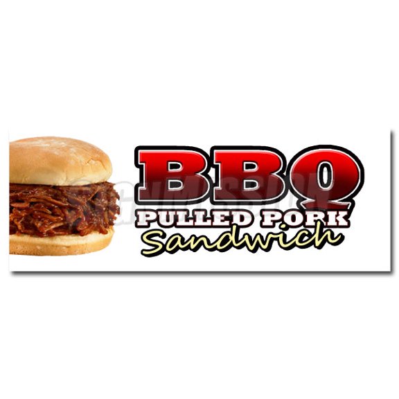 12" BBQ PULLED PORK SANDWICH DECAL sticker barbque bbq
