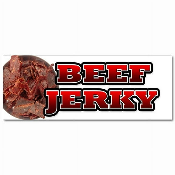 12" BEEF JERKY DECAL sticker meat dried spices dehydrated salted smoked