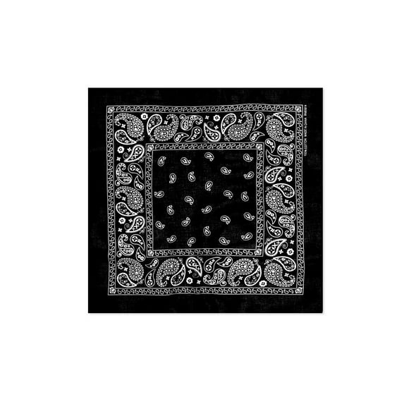 12 BLACK Paisley Bandana Mask Headband Scarf Face Covering | 100% Cotton Bandana for Unisex