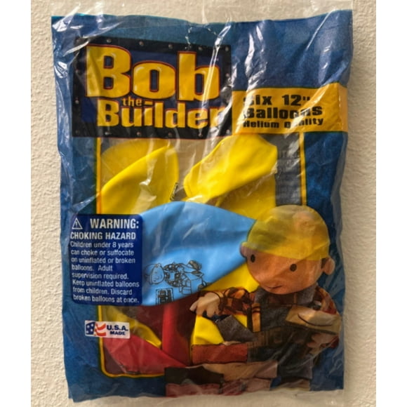 12" BOB THE BUILDER Latex Birthday Balloon Party Supplies Decorations Balloon - Pack of 6
