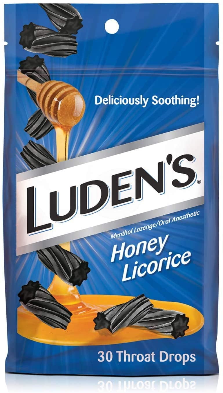 12 Bags Of Luden's Honey Licorice Throat Drops 30 Count Each