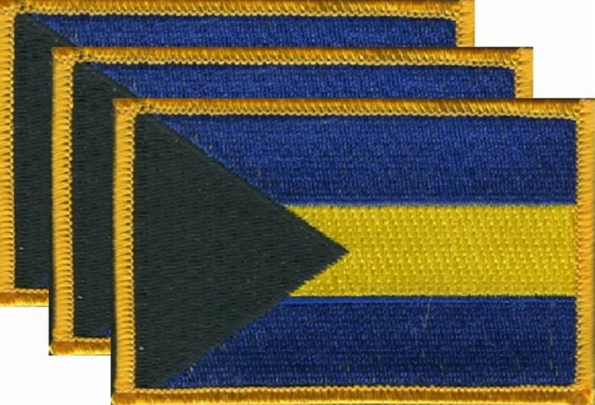 12 Bahamas Flag Patches, Embroidered Iron On or Sew On, Measures 3.50" x 2.25"