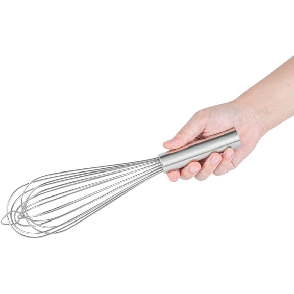 12" Baking Whisk,Stainless Steel Wire Whisk Ideal For Beating Eggs,Blending Sauces,Mixing Batter