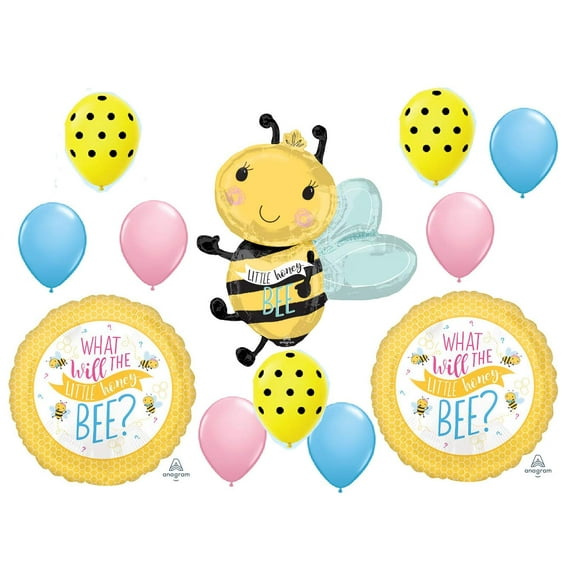 12 Balloons New Gender Reveal What Will The Little Honey BEE ? Bumblebee Theme BOY Girl Baby Shower
