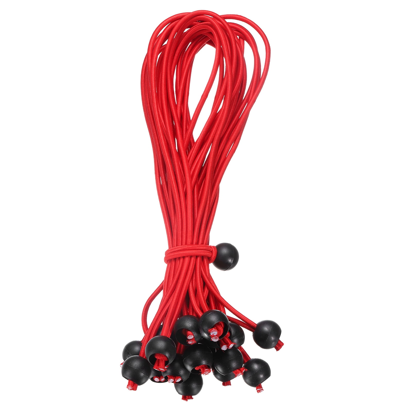 Uxcell 12" Balls Bungee Cords 20 Pcs Bungee Cords with Balls Elastic Tarp Tie Downs for Tents Green Black