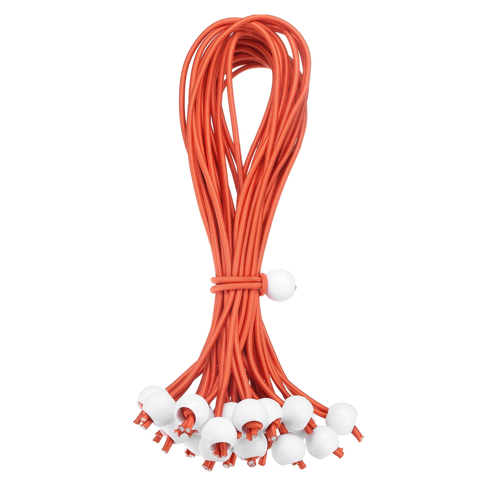 12" Balls Bungee Cords, 25 Pcs Bungee Cords with Balls Elastic Tarp Tie Downs for Tents(Black/White)