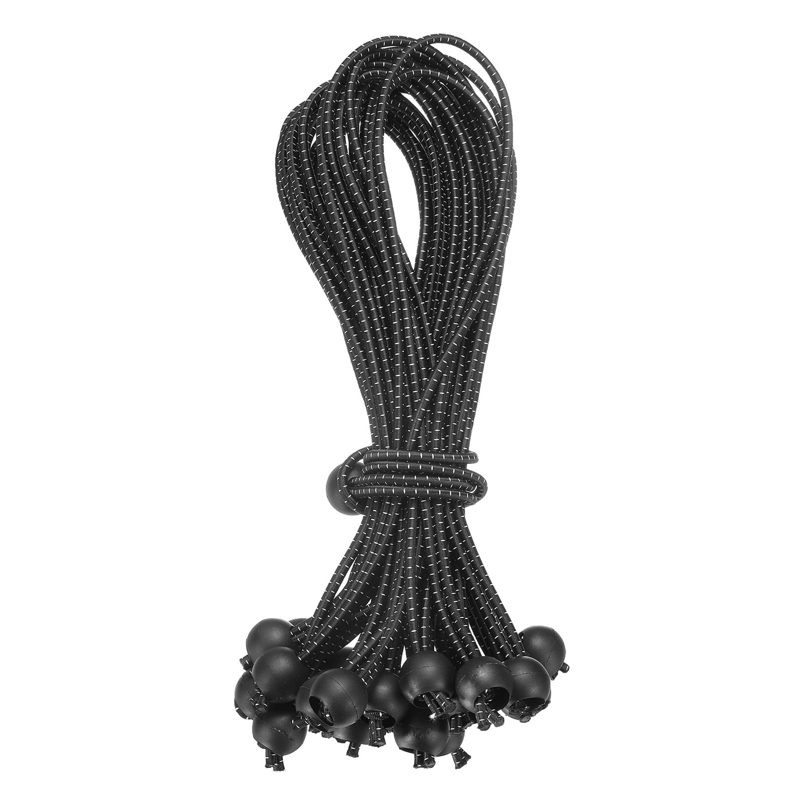 12" Balls Bungee Cords, 30 Pcs Bungee Cords with Balls Elastic Tarp Tie Downs for Tents(Orange/White)