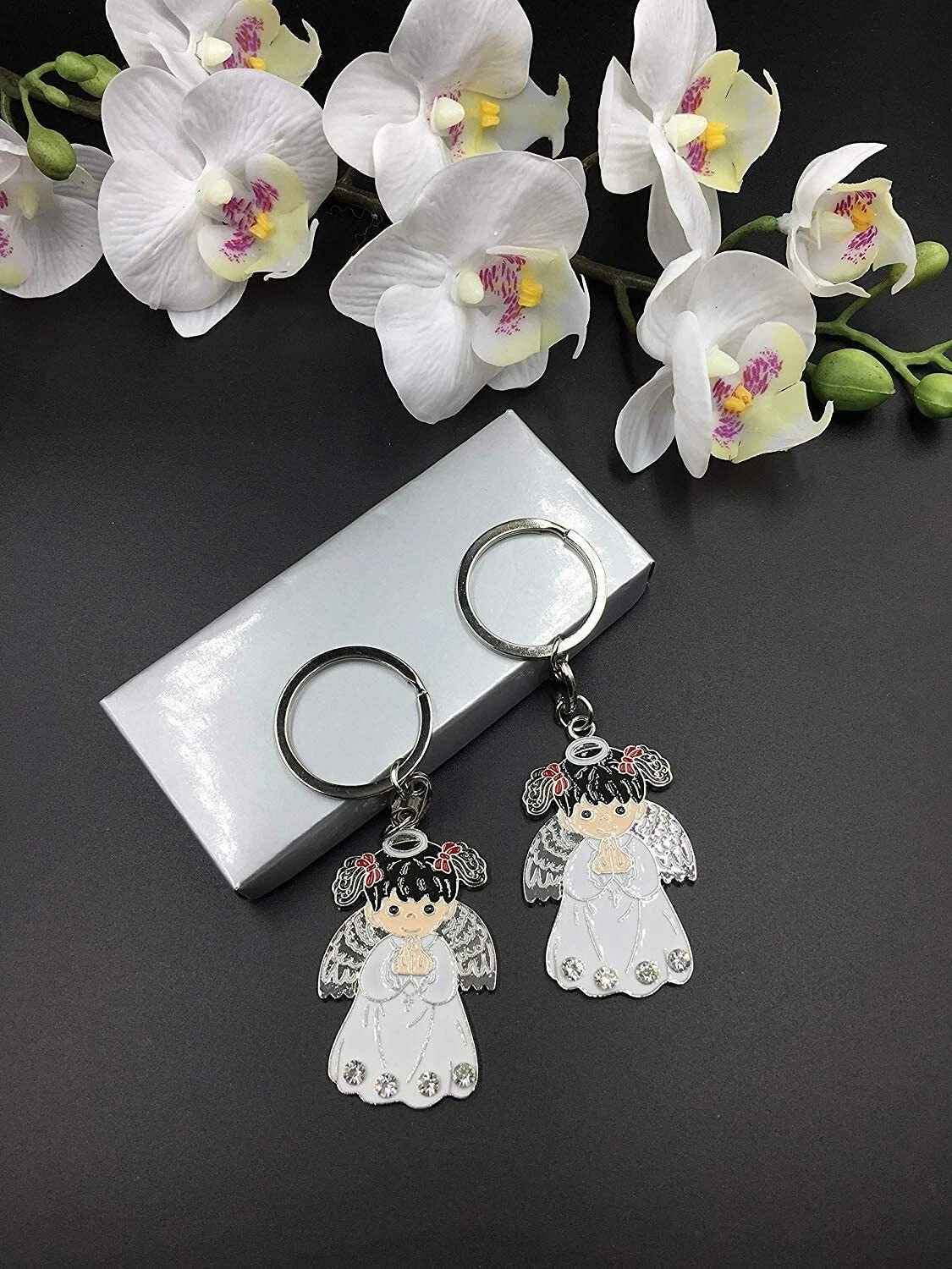 12 Baptism Girl Angel Party Favors Keepsakes Keychains Recuerdos De Bautizo Niña