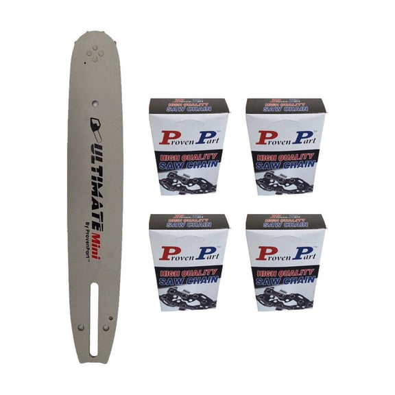 12" Bar And 4 Pack Full Chisel Chain Combo 3/8" LP .050" 45DL Fits 3005 000 4805