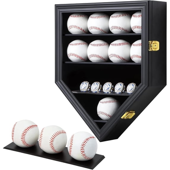 12 Baseball Display Case , Storage Black,Small(15*18 in)