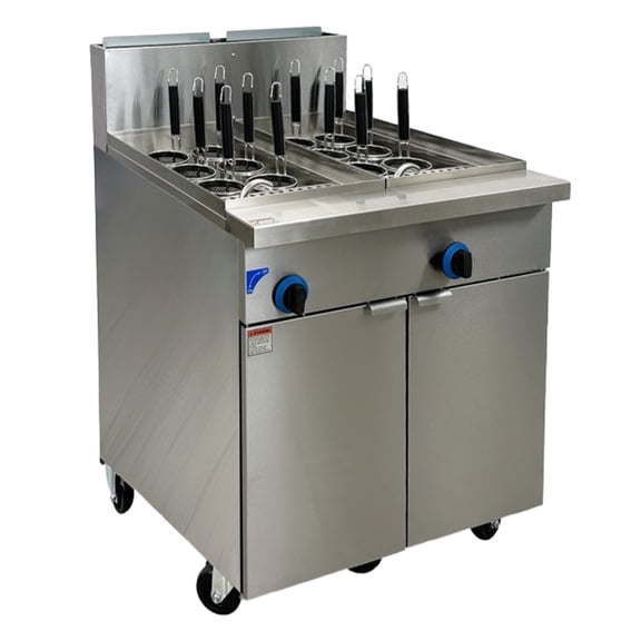 12 Baskets Commercial Pasta Cooker, Noodle Ramen Cooker Range, 140,000 BTU Gas Pasta Cooker NSF