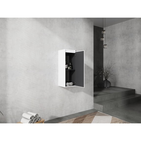 12" Bathroom Side Cabinet, Soft Close Doors, Float Mounting Design, (KD Packing)