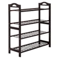 thumbnail image 1 of 12-Batten 4-Tier Bamboo Shoe Rack Coffee Brown, 1 of 7
