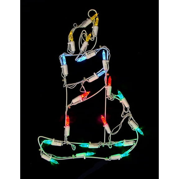 12" Battery Operated LED Lighted Candle Christmas Window Silhouette with Timer