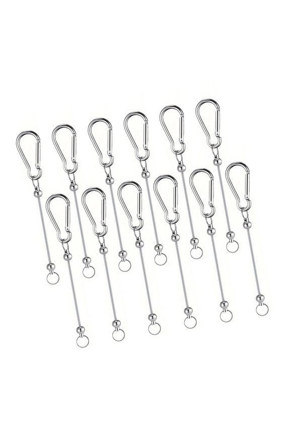 12 Beadable Keychains Rod Blanks Beaded Keychain DIYS Keychain Making Supplies Silver Bead Keychain for Jewelry Making