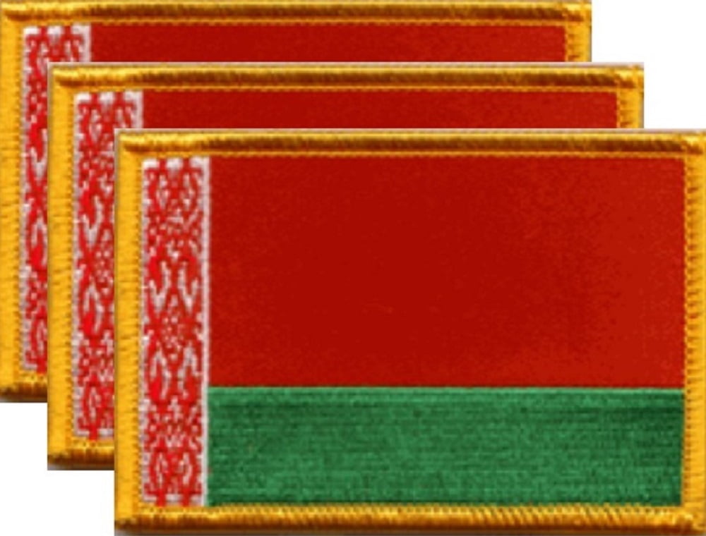 12 Belarus Flag Patches, Embroidered Iron On or Sew On, Measures 3.50" x 2.25"