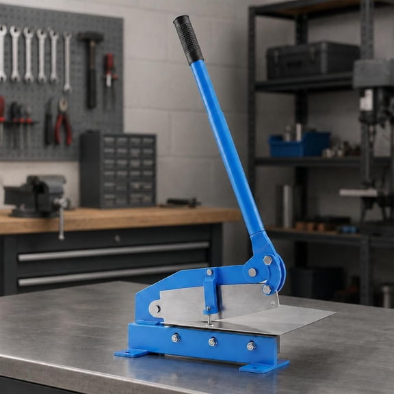 12" Benchtop Manual Plate Shear Cuts Sheet Metal, Rebars, Carbon Steel, Round Stock Heavy-Duty Hand Plate Cutter