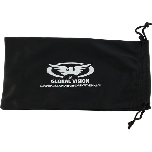 Global Vision 12-Pack Black 4 1/4" x 8 1/2" Microfiber Cleaning and Storage Bags Sack for Sunglasses or Cell Phones