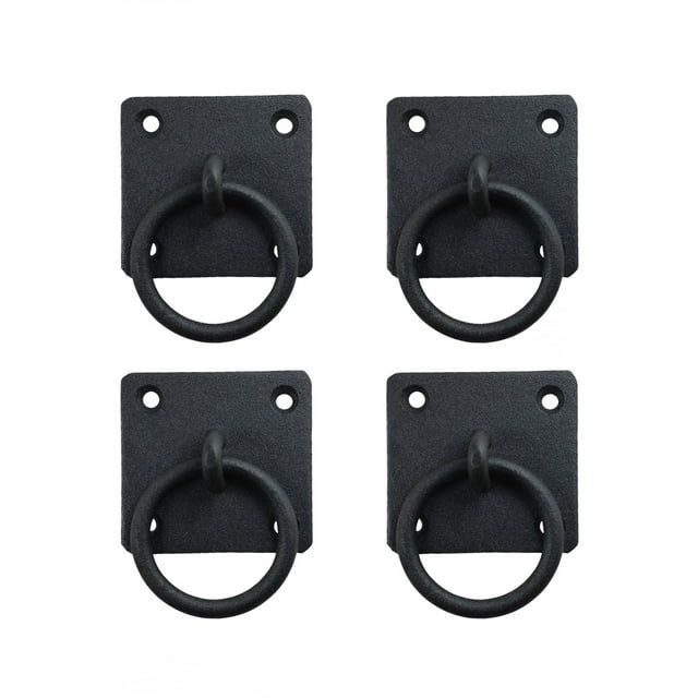 12 Black Cast Iron Ring Pull Cabinet Hardware Rustic Style | Renovator's Supply