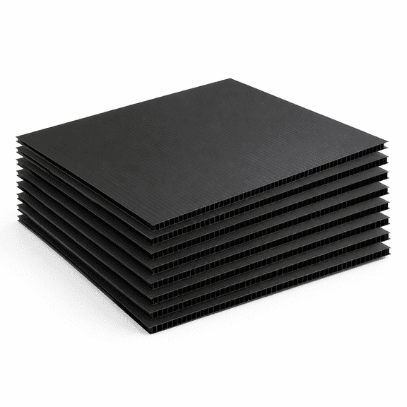 12 Black Corrugated Plastic Sheets 24 x 36 Inches for Yard Signs and Displays