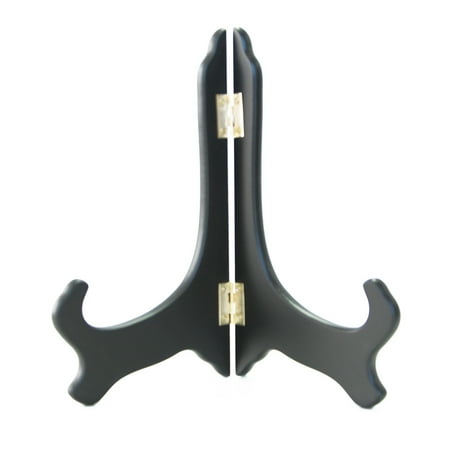 12" Black Rubber Finished Wooden Plate Easel Display Holder Stand
