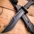 thumbnail image 1 of 12" Black Tracker Hunting Fixed Blade Bowie Camping Knife + Fire Starter, 1 of 4
