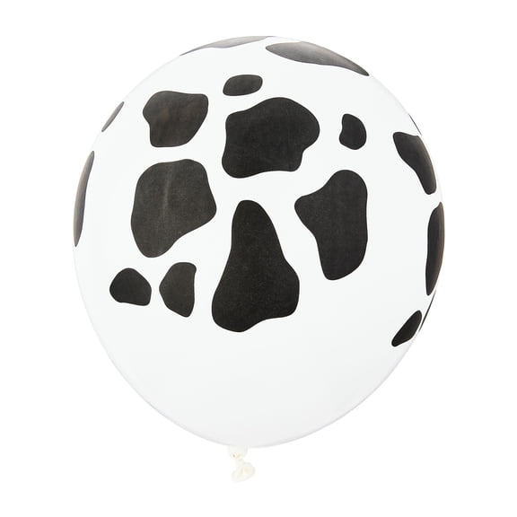 12" Black/White Cow Print Latex Balloons, 8 Pieces, by Way To Celebrate