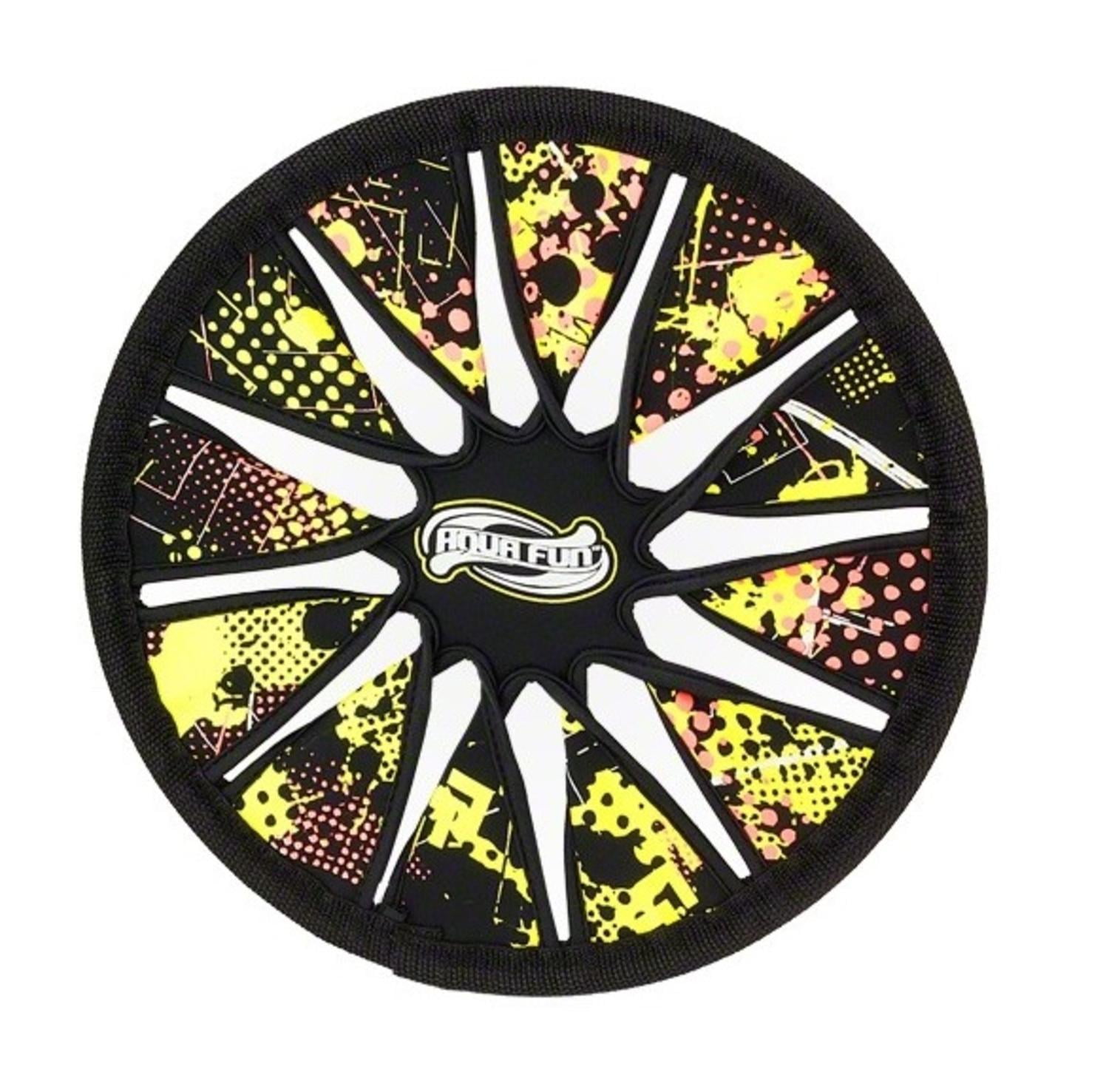 12" Black and Yellow Aqua Fun Active Disc Swimming Pool Toy