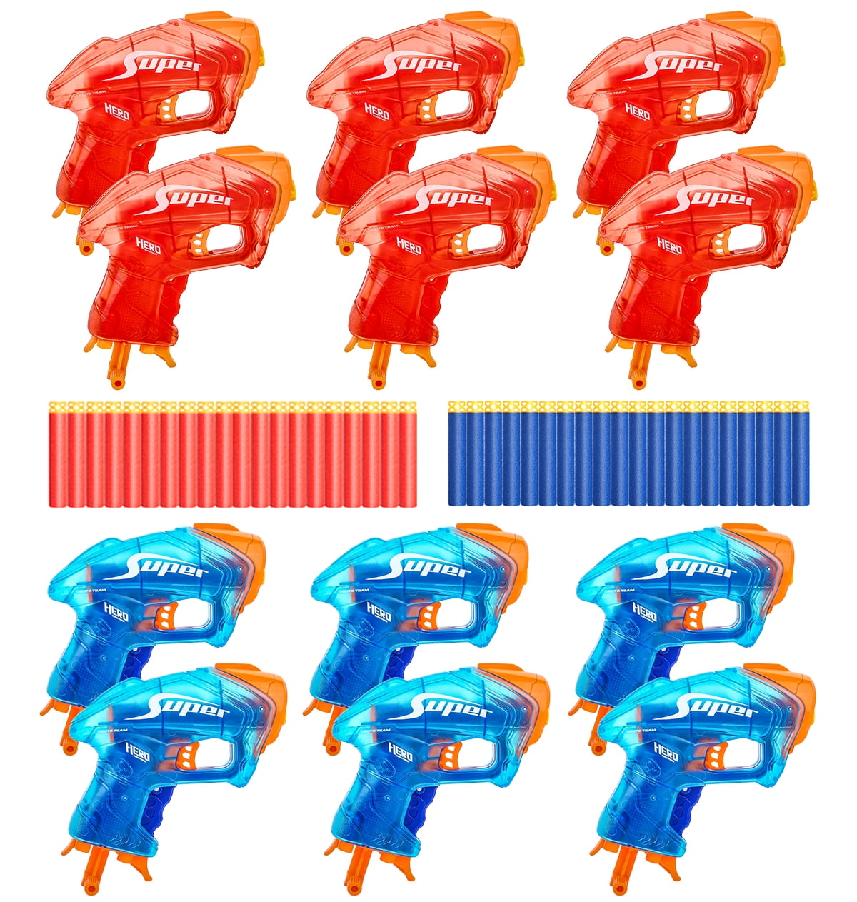 4 Pack Mini Dart Guns Blaster Bundle For Nerf Party Favors, Stocking Stuffers Compatible With Nerf Gun Pistol Elite Micro Shot Toys For Kids, Boys, Toddlers, Teens, Adults