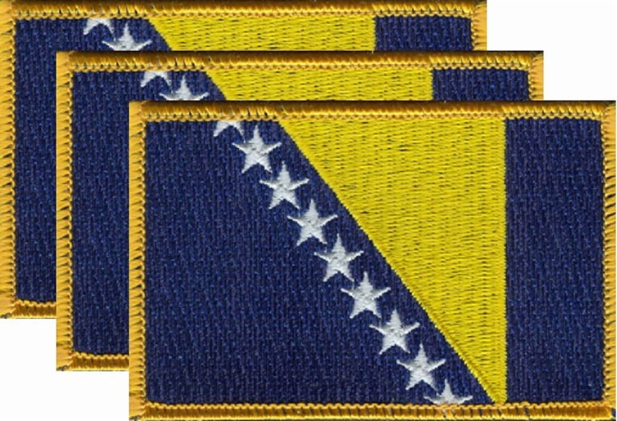 12 Bosnia-Herzegovina Flag Patches, Embroidered Iron On or Sew On, Measures 3.50" x 2.25"