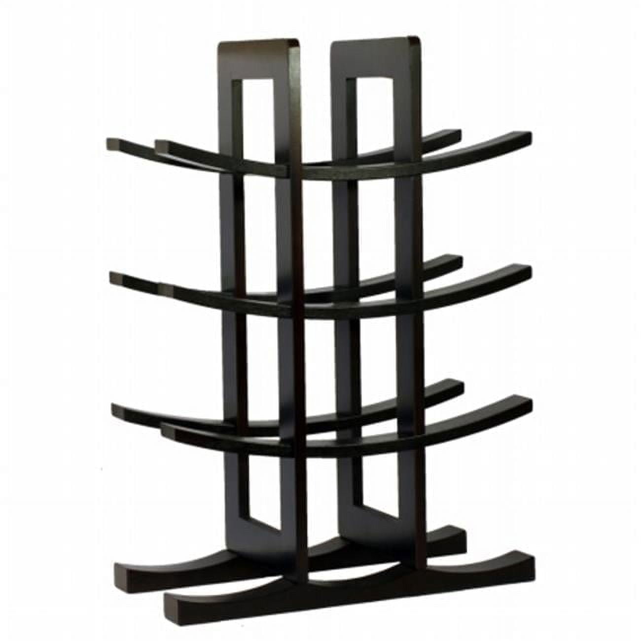 Oceanstar 12-Bottle Dark Espresso Bamboo Wine Rack