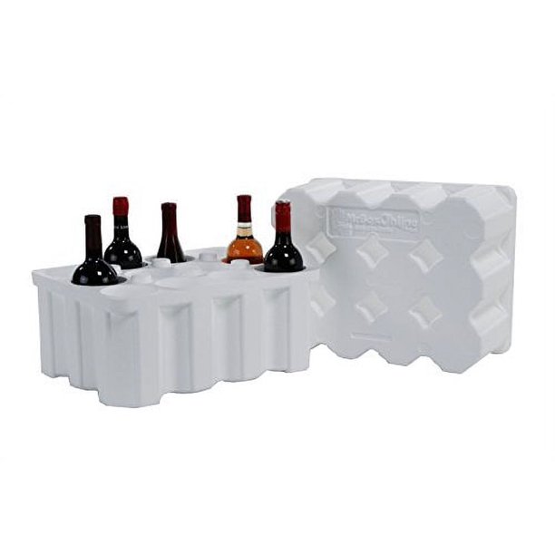 12 Bottle Styrofoam Wine Shipper with cardboard shipping box