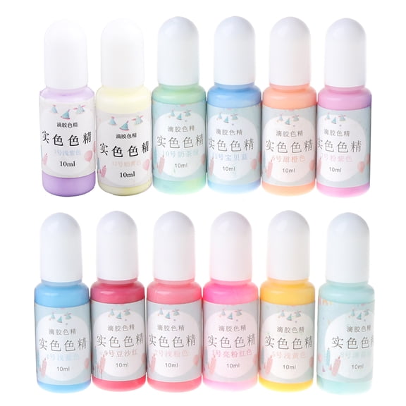 12 Bottles Liquid Resin Colorant Macaron Candy Color Pigment Dye Epoxy Resin Dye for Art Coloring Jewelry Making