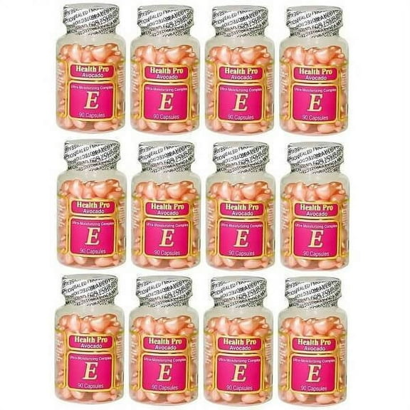 12 Bottles Nu Health Avocado Vitamin E Skin Oil Moisture Complex (90 Caps)