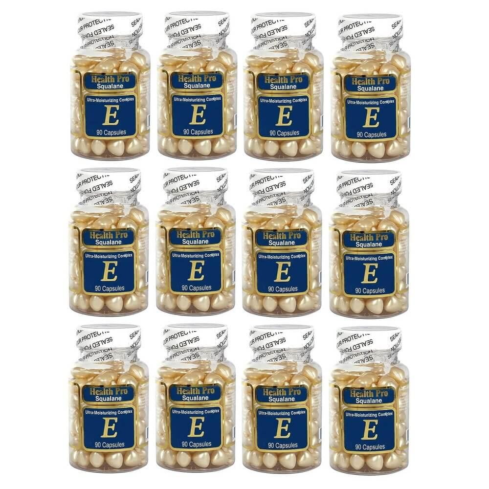 12 Bottles Nu-Health Squalane Vitamin E Skin Oil Moisture Complex (90 Capsules)