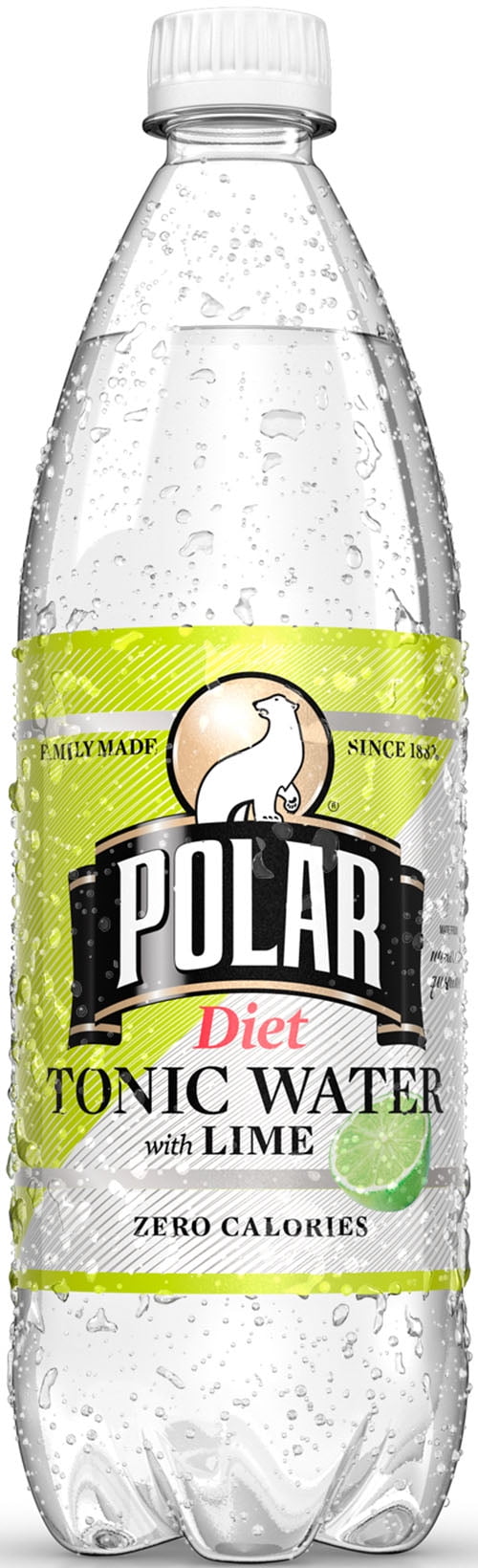 (12 Bottles) Polar Diet Tonic Water with Lime, 1 L