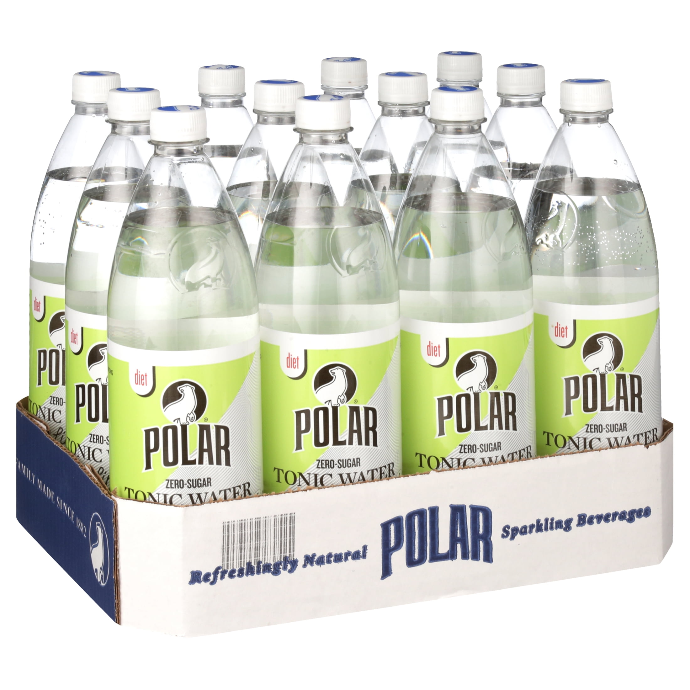 (12 Bottles) Polar Diet Tonic Water with Lime, 1 L