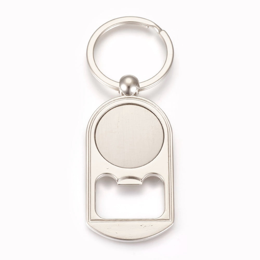 12 Box Zinc Alloy Cabochon Settings Bottle Openers Blanks Cameo Bezel Findings with Iron Ring Flat Round Platinum Tray: 25mm 89mm 63x31x3.5mm 1pc/box