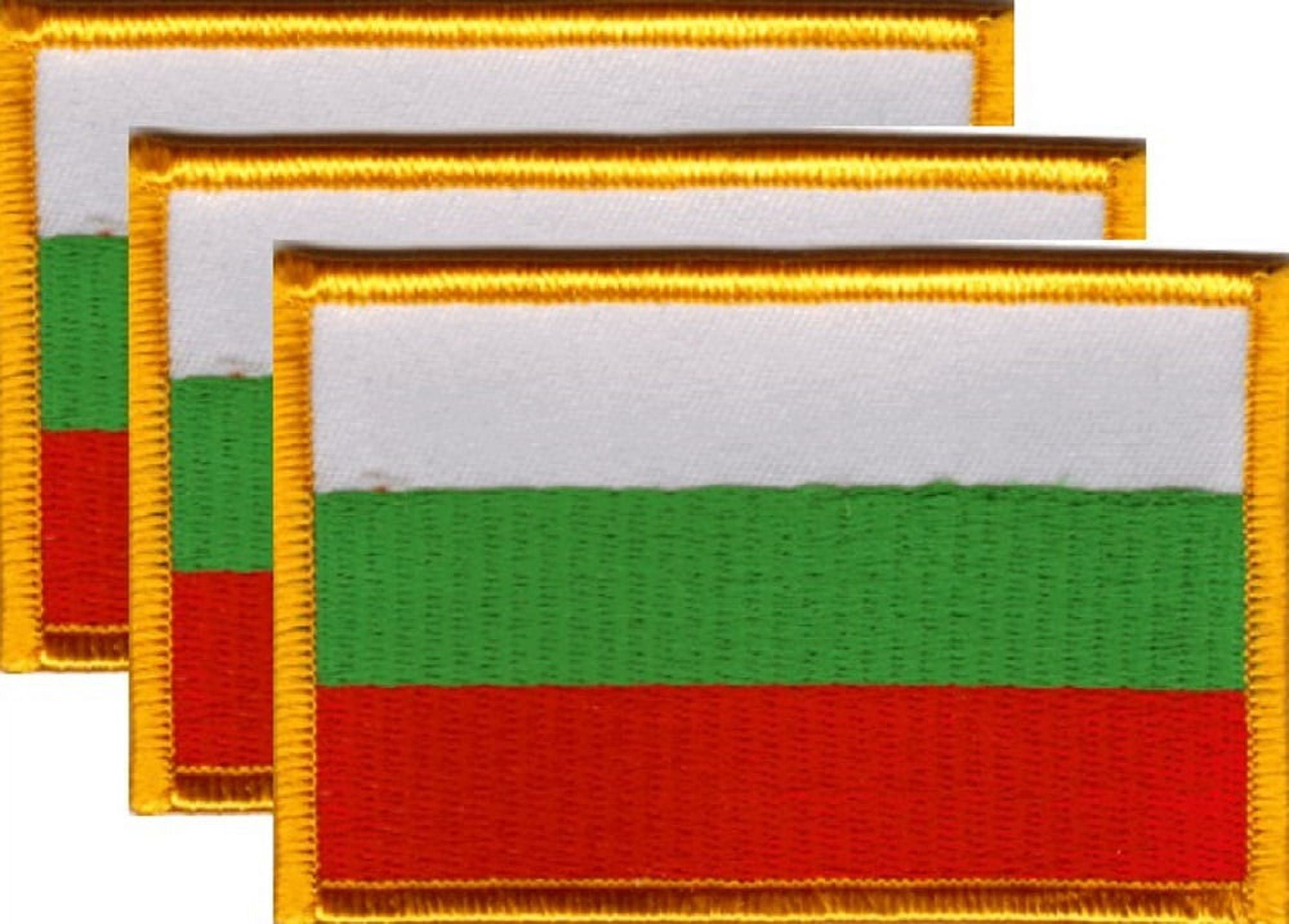 12 Bulgaria Flag Patches, Embroidered Iron On or Sew On, Measures 3.50" x 2.25"
