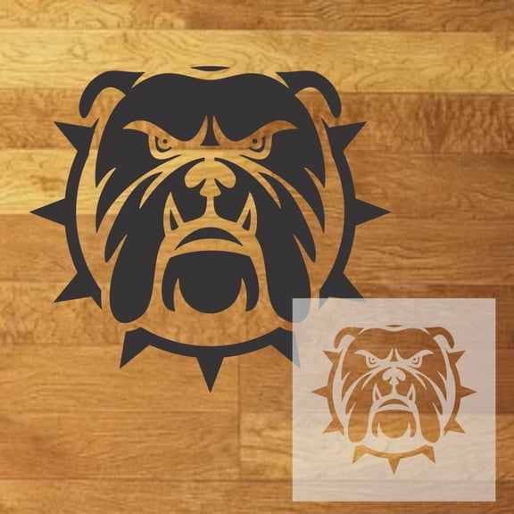 12"  Bulldog Mascot Athletic Stencil