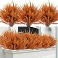 thumbnail image 1 of 12 Bundles Artificial Boston Fern Plants Fake Boston Ferns Bushes Artificial Shrubs Outdoor Greenery UV Resistant Plants Faux Plastic Plants for Home Garden Indoor Outdoor Decor(Green), 1 of 5