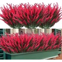 12 Bundles Artificial Boxwood Stems Faux Plants Shrubs, Fake UV Resistant Greenery Foliage Spring for Farmhouse, Home, Garden, Office, Patio, Wedding and Indoor Outdoor Decor