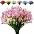 thumbnail image 1 of 12 Bundles Artificial Daffodils Flowers Faux Plastic Lotus Shrubs UV Resistant No Fade Faux Greenery For Bridal Bouquet Home Garden Hanging Planter Porch Patio Office Wedding Decoration, 1 of 7