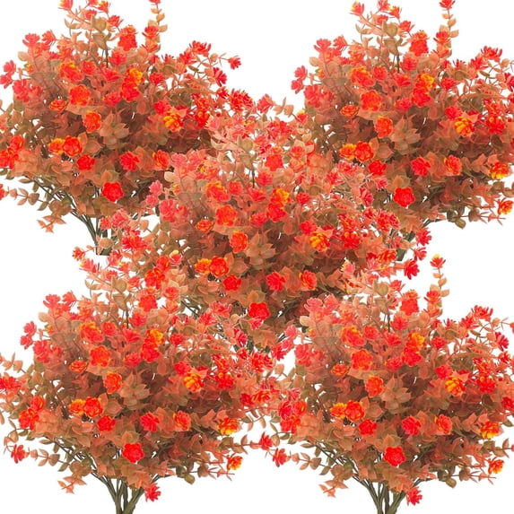 12 Bundles Artificial Fall Flowers Outdoor , Fake UV Resistant Autumn ...